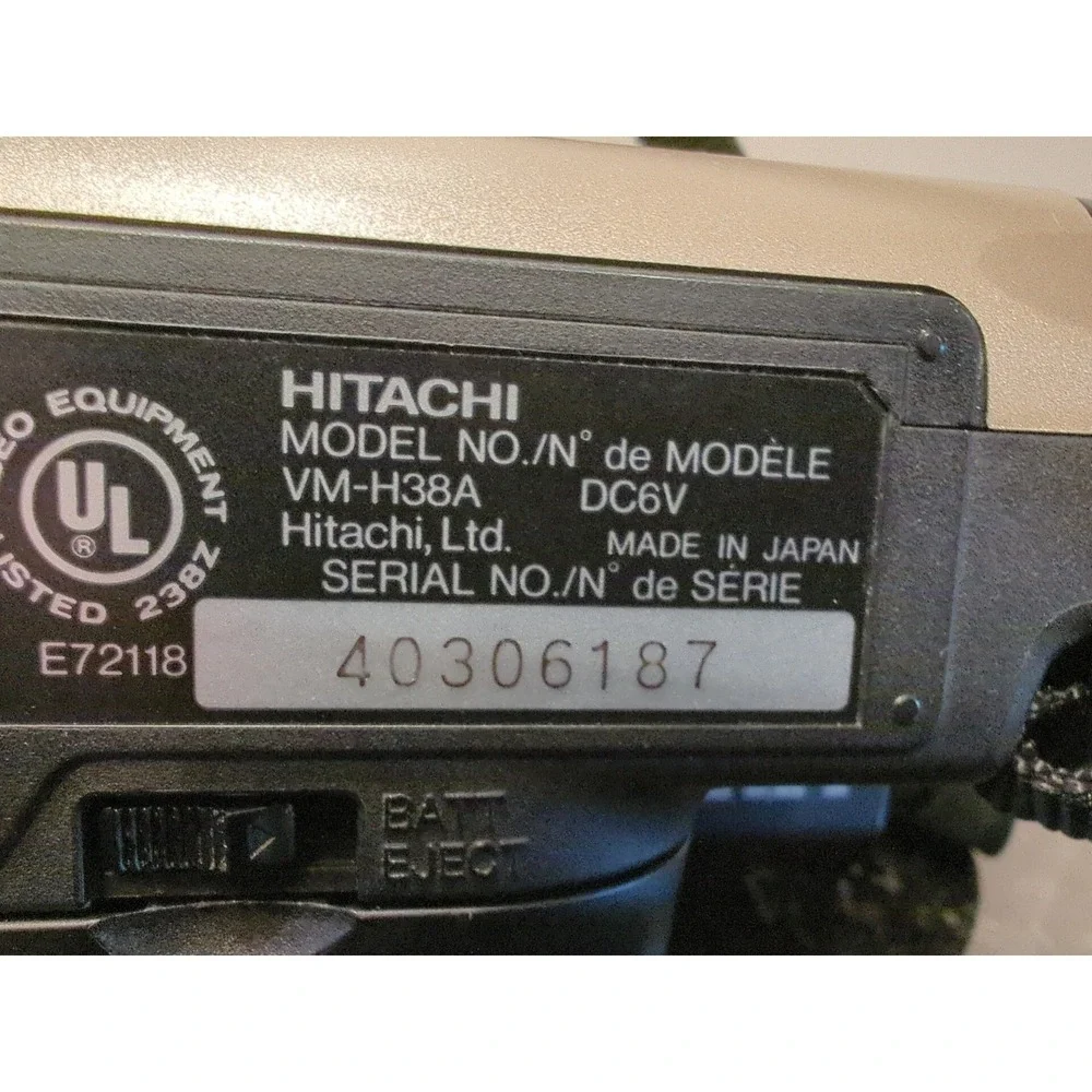 Hitachi VM-H38A Video 8 Hi8 Camcorder With Accessories. For Parts.